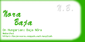 nora baja business card